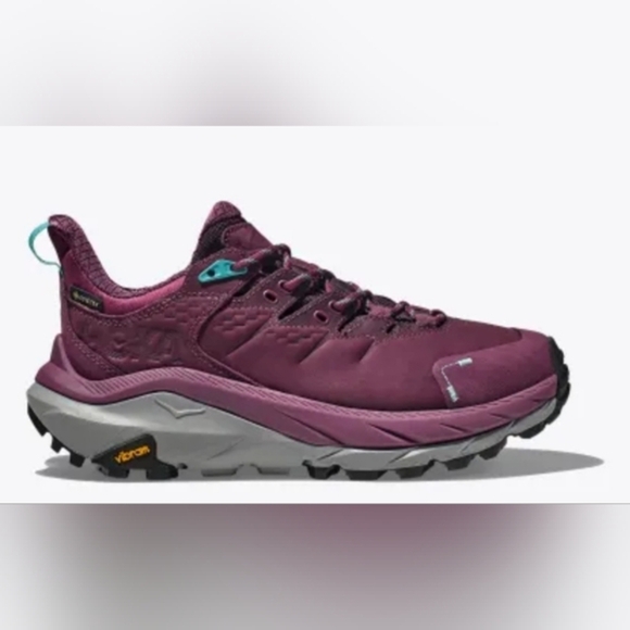 HOKA WOMEN'S‎ KAHA 2 LOW GTX gray purple sneaker shoe size 10 brand new - Picture 1 of 6